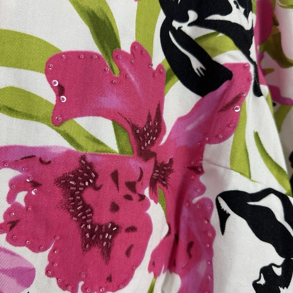 LIZ & ME Floral Lightweight Jacket Womens 2X‎ Beaded Embroidered Tropical New - Picture 5 of 10